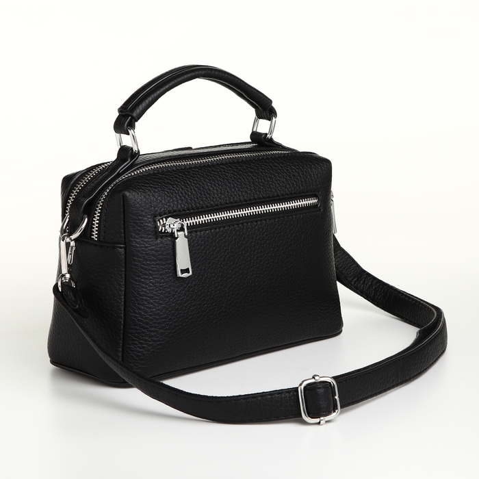 Сумка женская, 23*14*10, 2 отд на молнии, н/карман, регул ремень, черный Сумка женская, 23*14*10, 2 отд на молнии, н/карман, регул ремень, черный