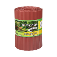 Лента бордюрная, 0.2 &times; 9 м, толщина 0.6 мм, пластиковая, гофра, тёмно-коричневая, Greengo