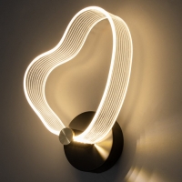 Бра "Сердце" LED 8Вт 3000-6000К черный 25х20х6см