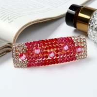 Заколка-автомат для волос "Венди" 9 см, серебристо-красный Заколка-автомат для волос "Венди" 9 см, серебристо-красный