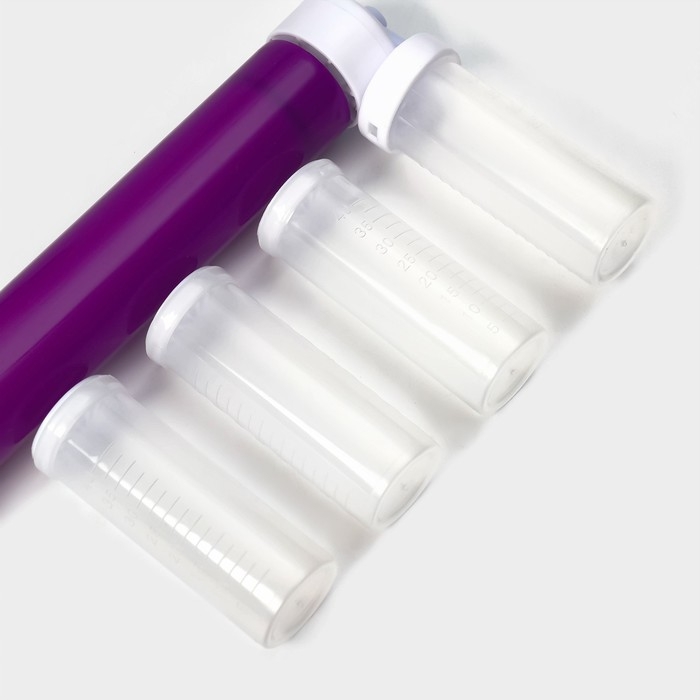 Аэрограф механический, 25&times;12&times;3 см, 4 ёмкости в комплекте, цвет МИКС