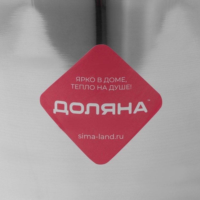 Ведро для льда из нержавеющей стали Доляна, 4,5 л, 20,5&times;20,5 см, цвет хромированный