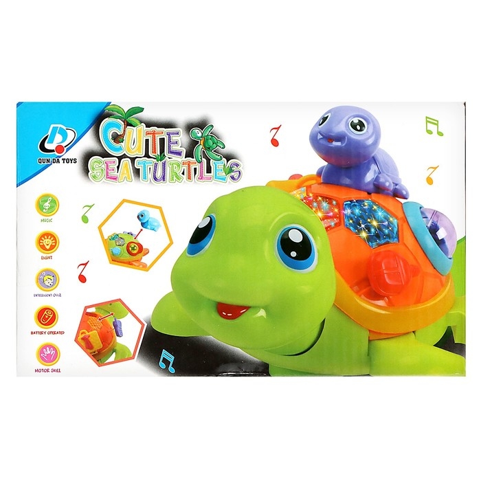 Каталка музыкальная &laquo;Черепашки&raquo;, световые, звуковые эффекты, работает от батареек