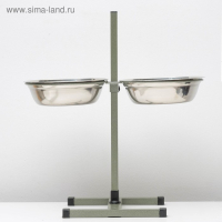 Подставка с мисками, 2 х 2,5 л, высота 60 см, разборная, зелёная Подставка с мисками, 2 х 2,5 л, высота 60 см, разборная, зелёная