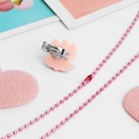 Набор детский &laquo;Выбражулька&raquo; 5 предметов: кулон, 4 кольца, фантазия, форма МИКС, цвет розовый