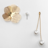 Серьги с жемчугом &laquo;Бусина&raquo; каталея, цвет золото