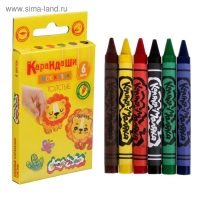 Мелки восковые 6 цветов, "Каляка-Маляка" толстые круглые Мелки восковые 6 цветов, "Каляка-Маляка" толстые круглые