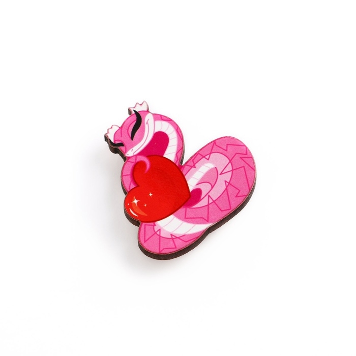 Значок новогодний &laquo;Новый год: Талисман на любовь&raquo;, 4,3 х 4,5 см