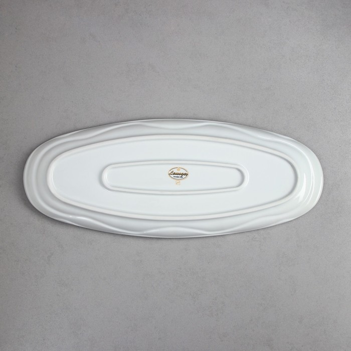 Селедочница &laquo;Рыбное ассорти&raquo;, 1.5 л, золотая обводка, фарфор, Иран