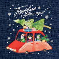 Мешок с термонаклейкой &laquo;Поздравляю&raquo;, 20 х 30 см +/- 1.5 см, Новый год