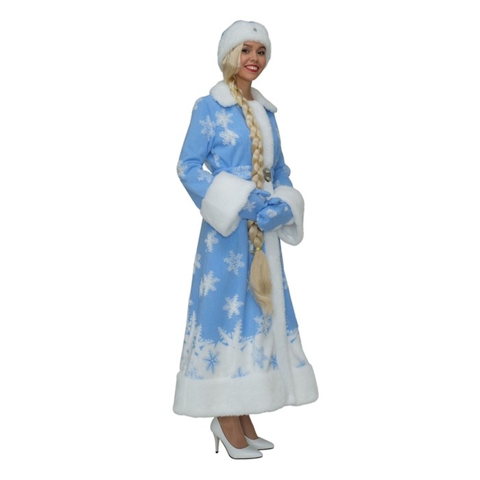 Карнавальный костюм &laquo;Снегурочка со звёздами&raquo;, шубка, шапочка, рукавички, р. 52