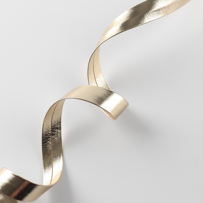 Косая бейка, кожзам, 15 мм &times; 10 &plusmn; 1 м, цвет бежевый