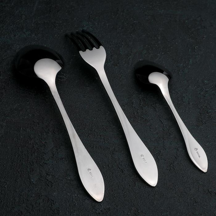 Набор столовых приборов &laquo;Волна&raquo;, 18 предметов, картонная коробка, цвет серебряный