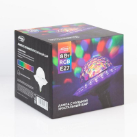 Световой прибор &laquo;Хрустальный шар&raquo; 19 см, Е27, динамик, пульт ДУ, свечение RGB