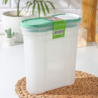 Набор банок &laquo;Стайл&raquo;, 3 шт: 1,3 л; 2,2 л; 4 л, прозрачный, крышки микс