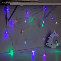 Гирлянда «Нить» 5 м с насадками «Колокольчики», IP20, прозрачная нить, 20 LED, свечение мульти (RG/RB), мигание, 220 В Гирлянда «Нить» 5 м с насадками «Колокольчики», IP20, прозрачная нить, 20 LED, свечение мульти (RG/RB), мигание, 220 В