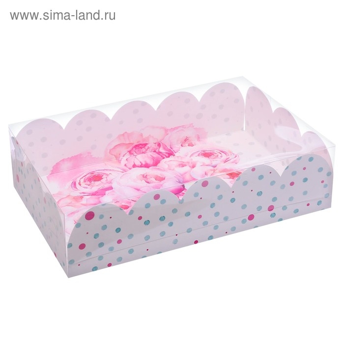 Коробка для печенья, кондитерская упаковка с PVC крышкой, &laquo;Счастье ждет тебя&raquo;, 20 х 30 х 8 см