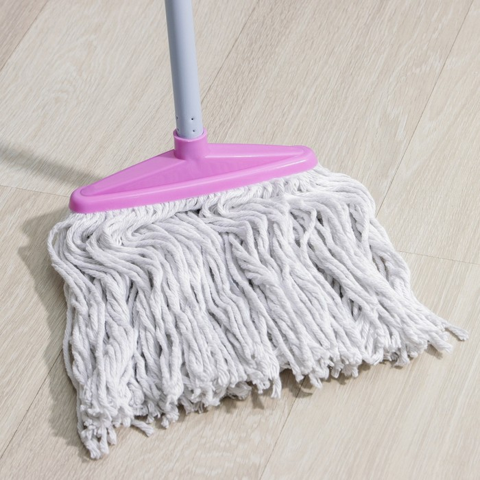 Швабра для мытья пола Доляна &laquo;Веревочная плоская&raquo;, насадка 23 см, металлическая ручка 118 см, цвет МИКС