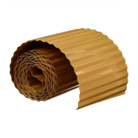 Лента бордюрная, 20 см &times; 9 м, толщина 0.6 мм, пластиковая, гофра, бежевая, Greengo