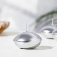 Набор плавающих свечей "Овал", 6 штук, серебристая, 4&times;2см