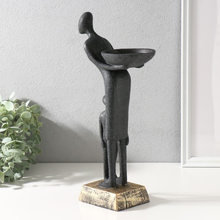 Подсвечник полистоун "Материнство" чёрный 15х11х34,5 см