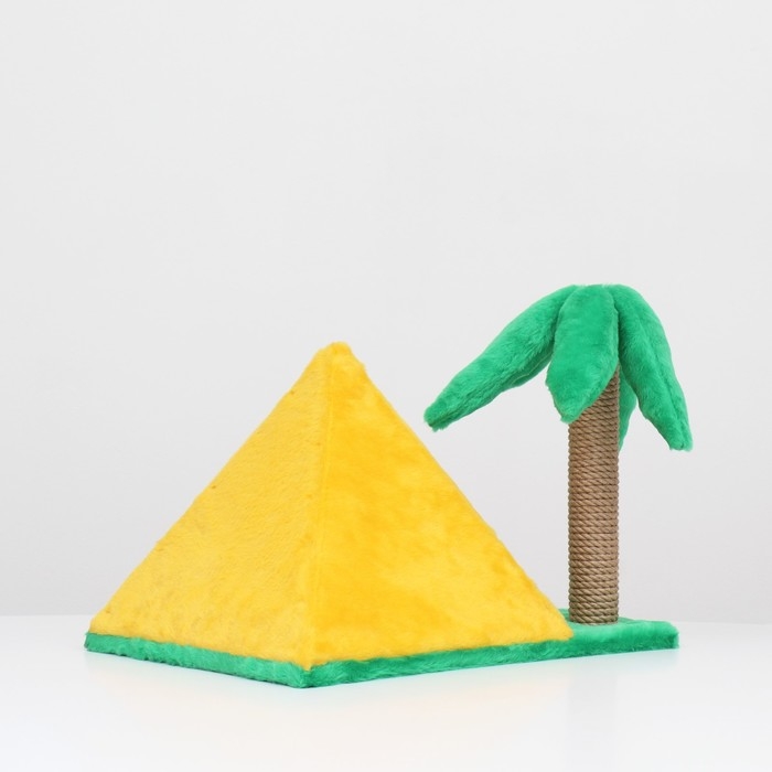 Домик для кошек "Пирамидка", с когтеточкой "Пальма", 38 х 40 х 61 см