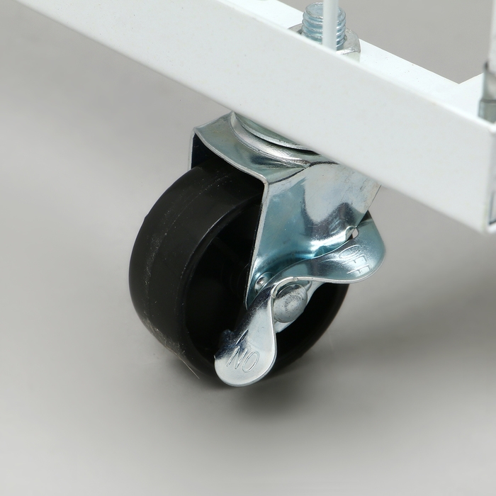 Корзина-накопитель складная, на колесах, 1 полка, 60&times;60&times;80 см, цвет белый