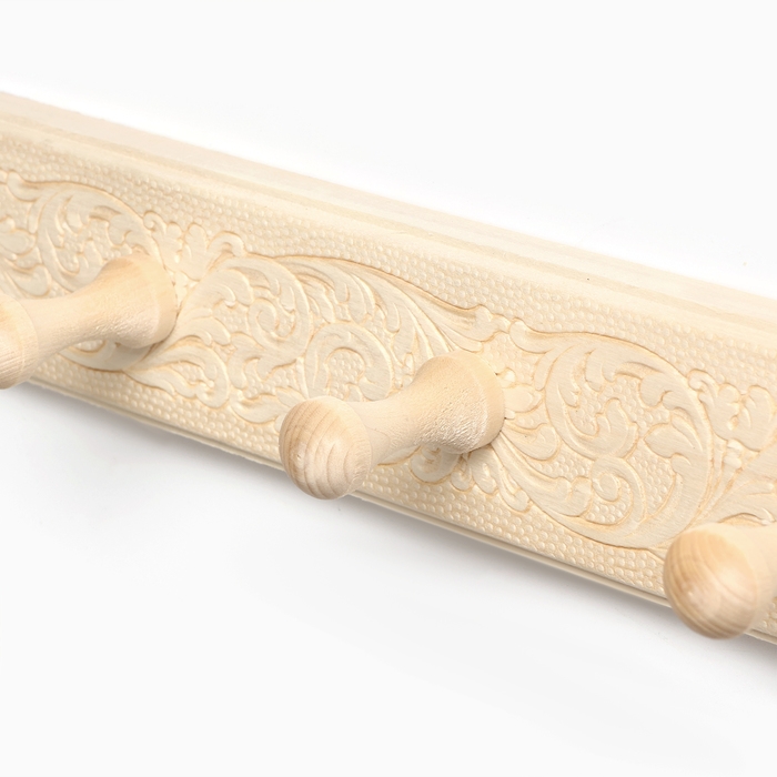 Вешалка Вешалка "Классика" 7 крючков, липа, 65х2,5х6,5 см Русские узоры