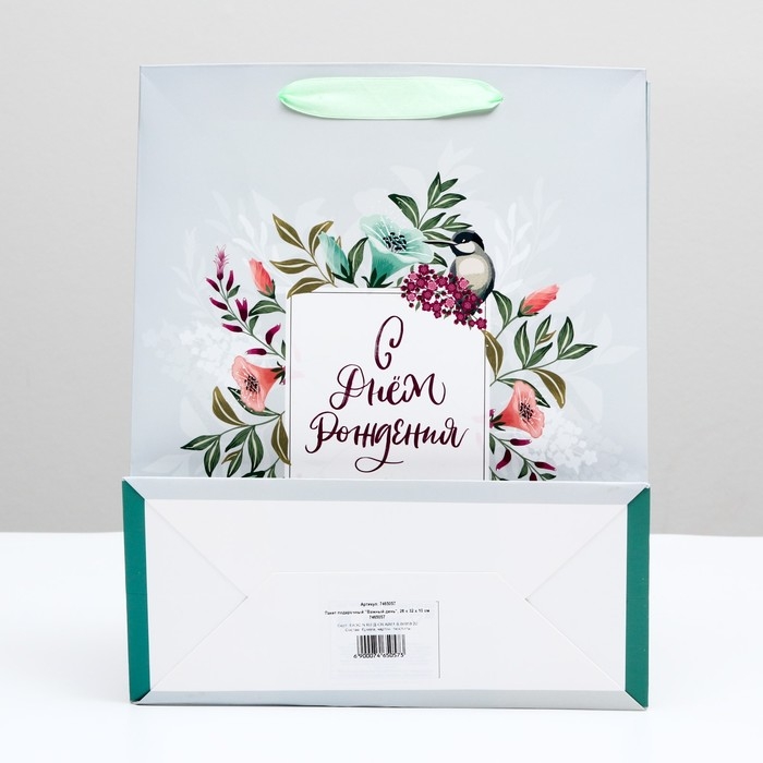 Пакет подарочный "Важный день", МИКС, 26 х 32 х 10 см