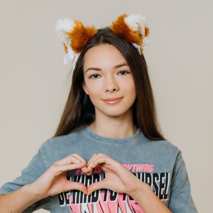 Карнавальный ободок новогодний &laquo;Котик&raquo; с бантиками, аниме