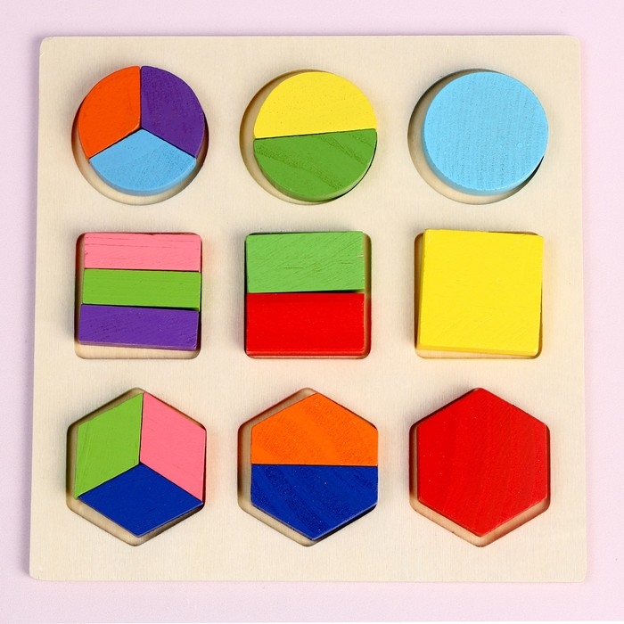 Головоломка &laquo;Фигуры. Дроби и целое&raquo;, 3&times;3 см, до 1/3