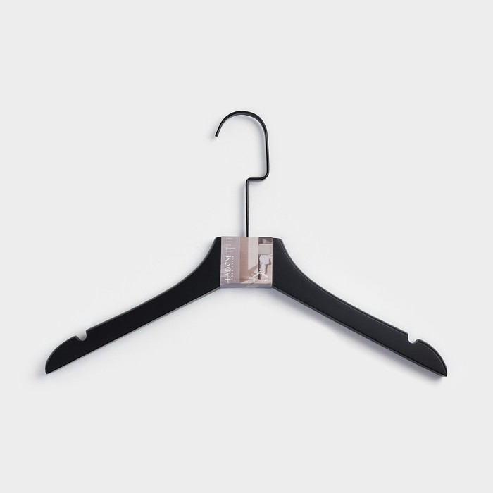 Плечики - вешалка для одежды LaDо́m Black Lotus, 38,5&times;1,6&times;26,5 см, длинный крюк, широкие плечики