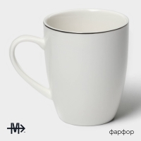 Кружка фарфоровая Magistro La Perle, 350 мл, цвет белый