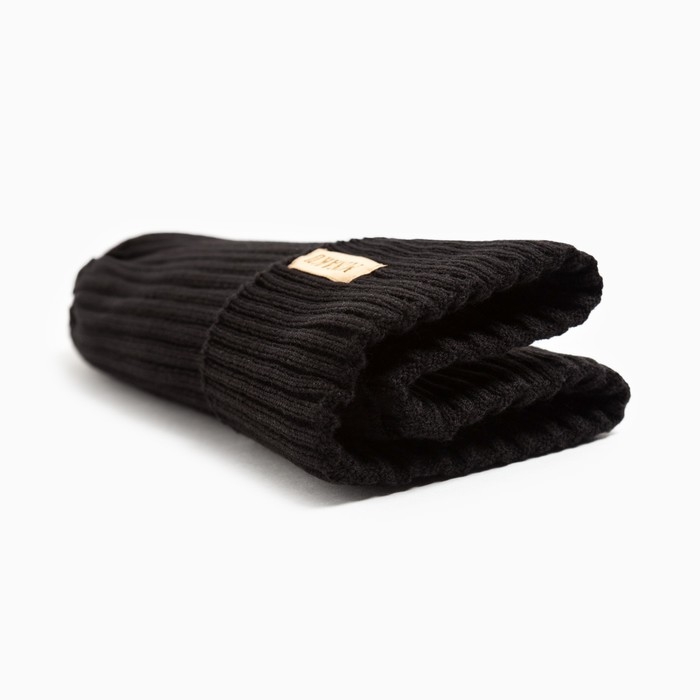 Шапка детская MINAKU с отворотом р-р 56-58, цв.чёрный Шапка детская MINAKU с отворотом р-р 56-58, цв.чёрный