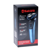 Электробритва Sakura SA-5420BL,3 Вт, роторная, 3 головки, сухое/влажное бритьё, триммер, АКБ