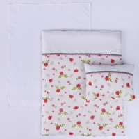 Кукольное постельное &laquo;Божьи коровки&raquo;, х/б: простынь, одеяло 46 &times; 36 см, подушка 23 &times; 19 см