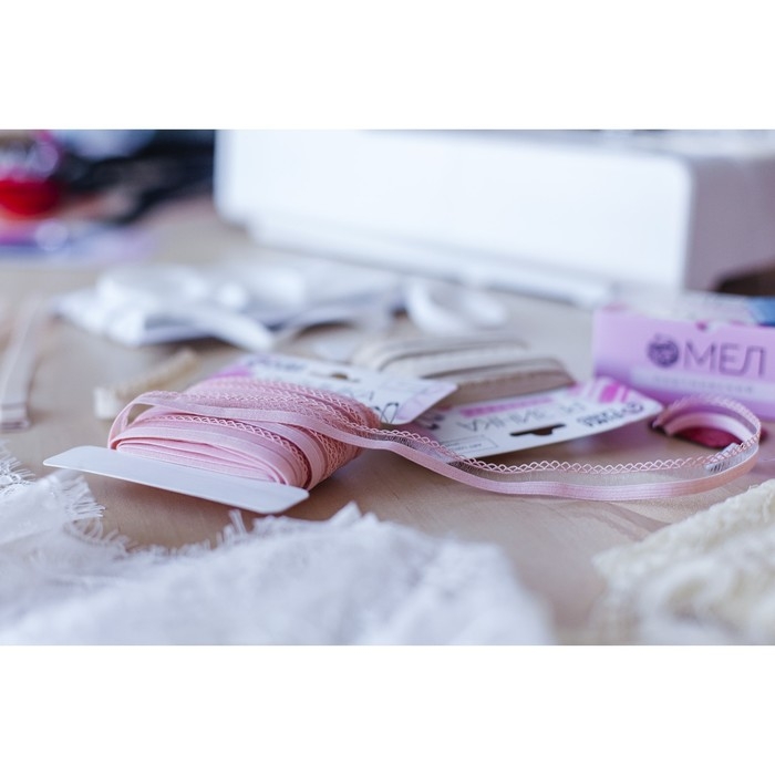 Резинка ажурная бельевая, 13 мм, 10 &plusmn; 1 м, цвет розово-персиковый