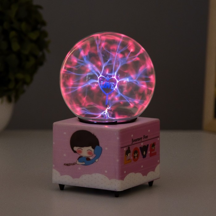 Плазменный шар "Влюбленные" цветной 8,5х8,5х17 см МИКС