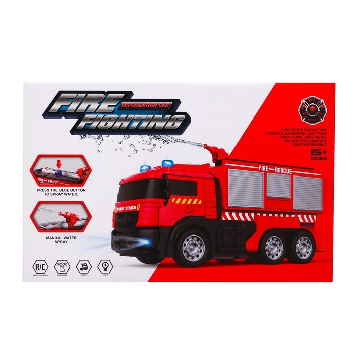 Робот радиоуправляемый &laquo;Пожарная машина&raquo;, трансформируется, световые и звуковые эффекты