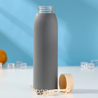 Бутылка для воды стеклянная &laquo;Роскошь&raquo;, 300 мл, h=21 см, цвет МИКС