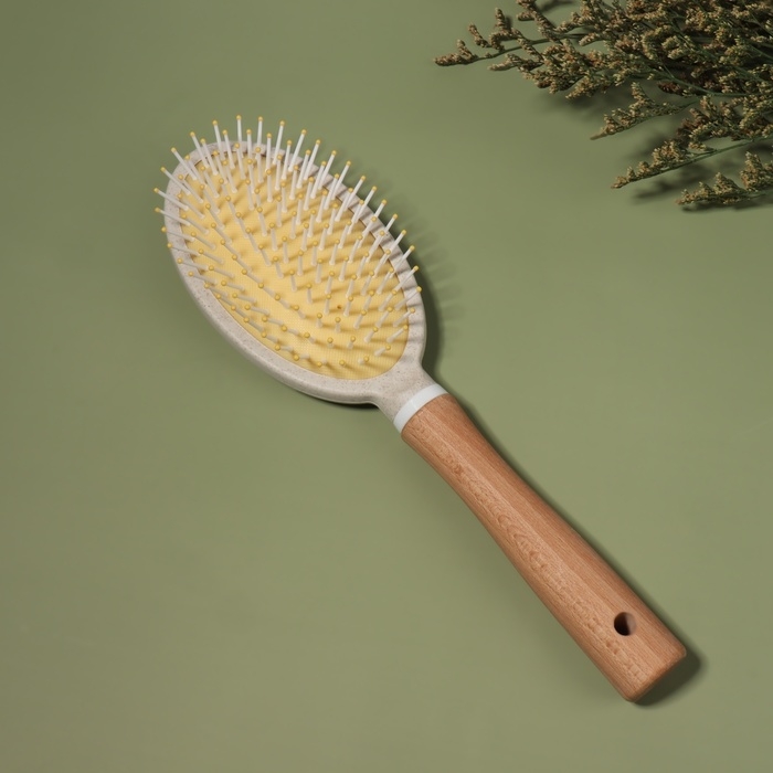 Расчёска массажная, 25,5 &times; 7 см, цвет &laquo;светлое дерево&raquo;