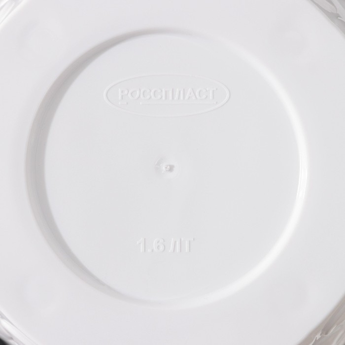 Горшок для цветов с поддоном &laquo;Камешки&raquo;, 1,6 л, пластик, белый