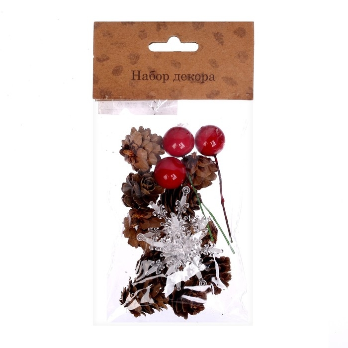 Набор новогоднего декора &laquo;Шишки со снежинками&raquo;