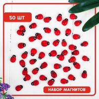 Набор магнитов &laquo;Божья коровка&raquo;, 50 шт., красный
