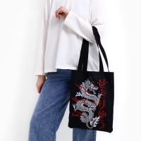 Шопер &laquo;Дракон&raquo; 35 х 0,5 х 40, отд без молнии, без подклада, чёрный