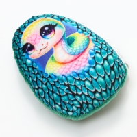 Магнит новогодний мягкий &laquo;Змея в яйце&raquo;, зелёная