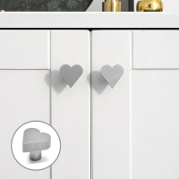 Ручка кнопка мебельная &ldquo;HEART&ldquo;, цвет серый