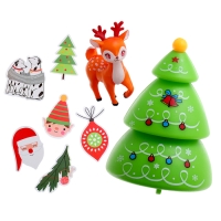 Игровой набор &laquo;Новогодний сюрприз&raquo; с фигуркой, машинкой и 15 наклейками, цвет МИКС