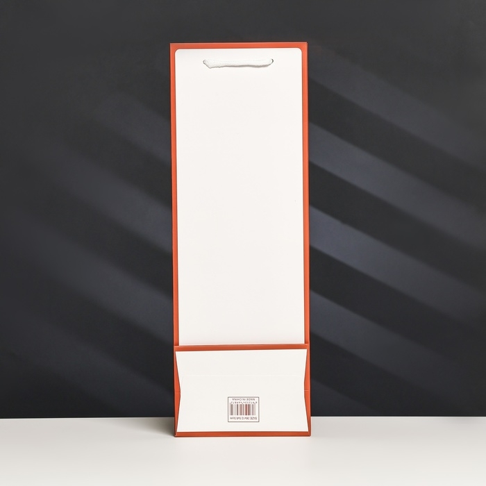 Пакет-переноска для цветов с PVC окном, 12,5 × 8,5 × 36 см, белый с каймой Пакет-переноска для цветов с PVC окном, 12,5 × 8,5 × 36 см, белый с каймой