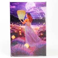 Алмазная мозаика с частичным заполнением на подрамнике &laquo;Лесная фея&raquo;, 20 х 30 см, с гирляндой